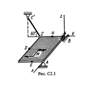 Решение С2-11 (Рисунок С2.1 условие 1 С.М. Тарг 1988 г)