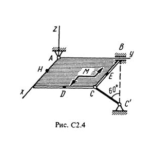 Решение С2-44 (Рисунок С2.4 условие 4 С.М. Тарг 1988 г)