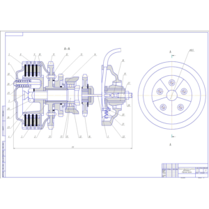 Чертеж Сцепление мотоцикла Иж Юпитер-5