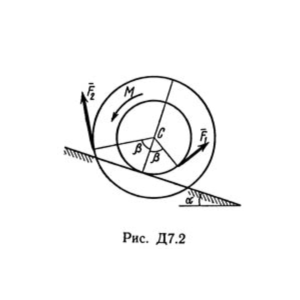 Решение Д7-21 (Рисунок Д7.2 условие 1 С.М. Тарг 1989 г)
