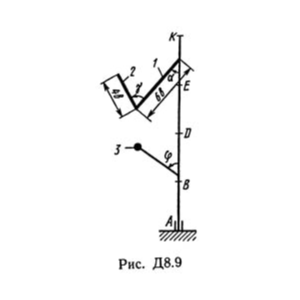 Решение Д8-94 (Рисунок Д8.9 условие 4 С.М. Тарг 1989 г)