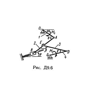 Решение Д9-61 (Рисунок Д9.6 условие 1 С.М. Тарг 1989 г)