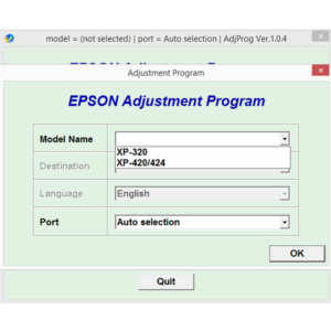Adjustment program Epson XP-320, XP-420, XP-424