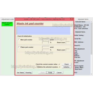 Adjustment program XP-530, XP-630, XP-830