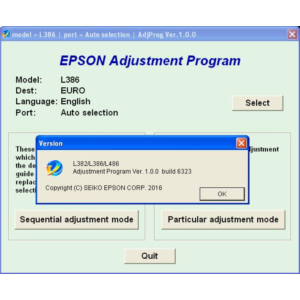 Epson L382, L386, L486 Adjustment Program