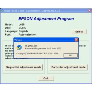 Epson ET4550, L655 Adjustment Program