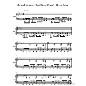 Bad-Michael Jackson-piano- Bence Peter (ноты для ф-но)