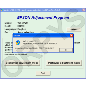 Epson WF-3720, WF-3725 Adjustment Program