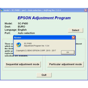 Epson Sure Color SC-P400 Adjustment Program