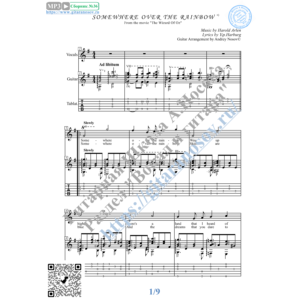 Somewhere over the Rainbow (Вокал Гитара Ноты Табы)