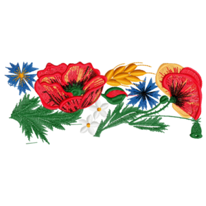Дизайн для вышивальной машинки, цветы 80 х 200 мм.