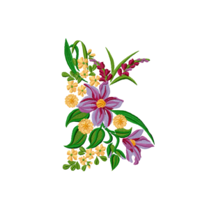 Узор для вышивальной машинки, цветы 140 х 200 мм.