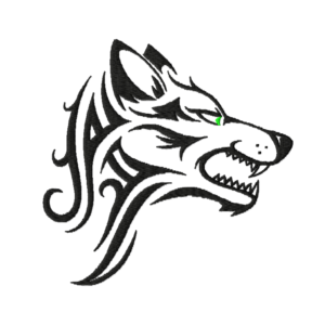 Дизайн для вышивальной машинки, волк-тату. 129 х 126 мм