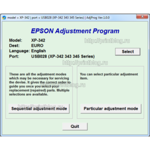 Adjustment program Epson XP-342 (XP-340) сброс памперса