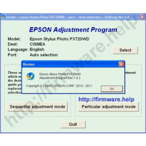 Epson PX720WD Adjustment Program