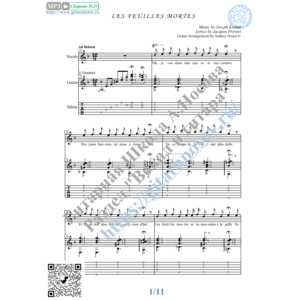 Опавшие листья (Вокал Гитара Ноты Табы)