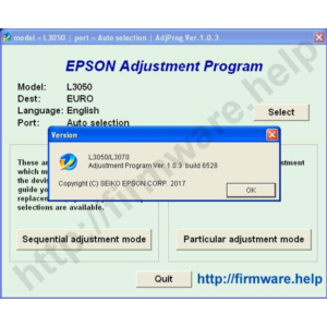 Epson L3050, L3070 Adjustment Program