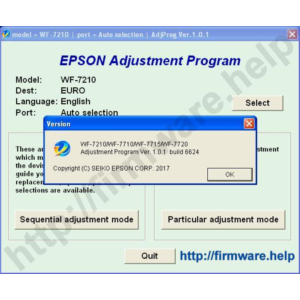 Epson WF-7210, WF-7710, WF-7720 Adjustment Program