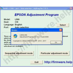 Epson L565, L566 Adjustment Program