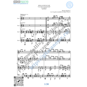 Полонез Огинского (Ноты для 4-х гитар)