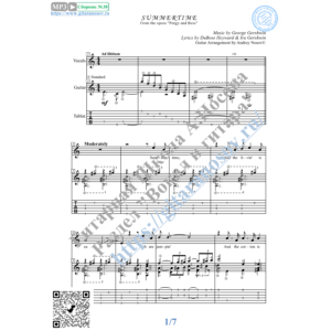 Summertime (Вокал Гитара Ноты Табы)