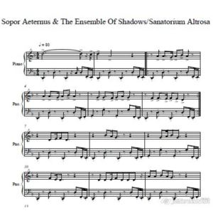 Sopor Aeternus Sanatorium Altrosa ноты для фортепиано
