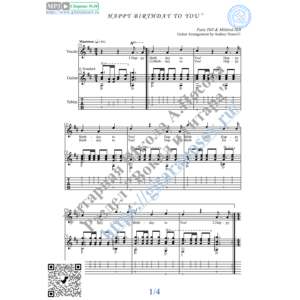 С днём рожденья тебя (Вокал Гитара Ноты Табы)