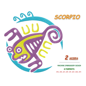 Знак зодиака Скорпион. Дизайн машинной вышивки 2 разм.