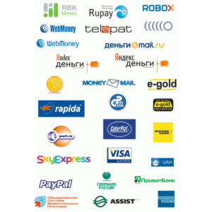 Логотипы электронных платежных систем: WebMoney, Яндекс