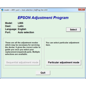 Аджасмент EPSON L805