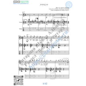 Адажио_Альбинони (Вокал Гитара Ноты Табы)