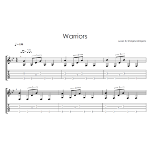 Warriors (Imagine Dragons) - на гитаре ноты+табы