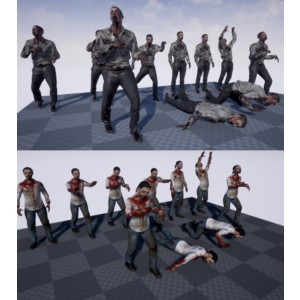 NPC зомби мужчина, женщина UE4