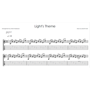 Light's theme (Тетрадь смерти) - гитара ноты+табы