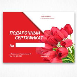Подарочный сертификат №2