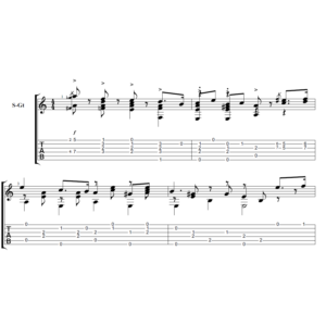 Ноты для гитары: Марш 