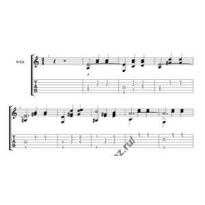 На сопках Манчжурии. Вальс. Ноты для гитары.