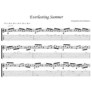 Бесконечное лето - фингерстайл гитара + табы