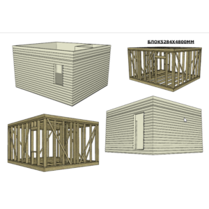 Проект каркасной бытовки дачного домика или бани 22кв.м