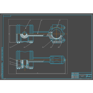 Чертеж Шатунно-поршневая группа