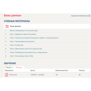 Базы данных (Синергия ответы)