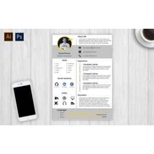 Шаблон резюме для мобильного разработчика / PSD & AI /
