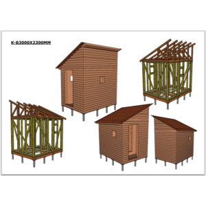 Проект каркасной бани 3000Х2300 мм