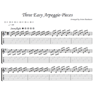 3 легких песни на перебор - гитара ноты+табы