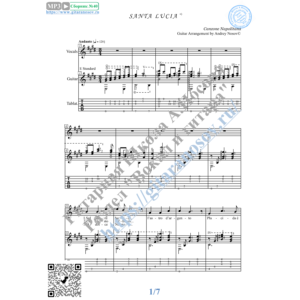 Санта Лючия (Вокал Гитара Ноты Табы)