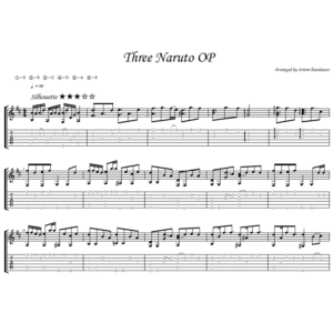 3 опенинга Наруто - гитара ноты+табы