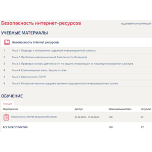 Безопасность интернет-ресурсов ответы Синергия Сборник