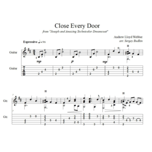 Закрой все двери - Эндрю Ллойд Уэббер - для гитары