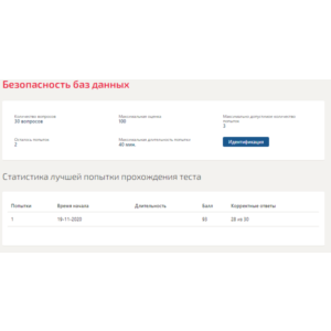 Безопасность баз данных.Тест Синергия 2020