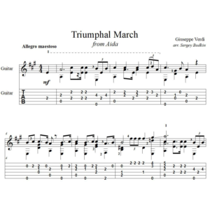 Триумфальный марш (Аида-Верди) для гитары